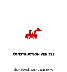 construction vehicle icon. construction vehicle vector design. sign design. red color