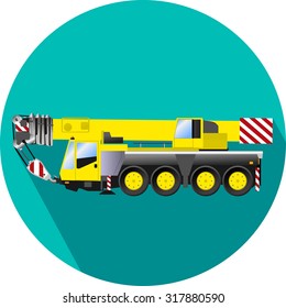 Construction vehicle illustration Mobile Crane