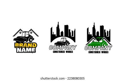 Construction Vehicle logo designs vector, Compactors Logo