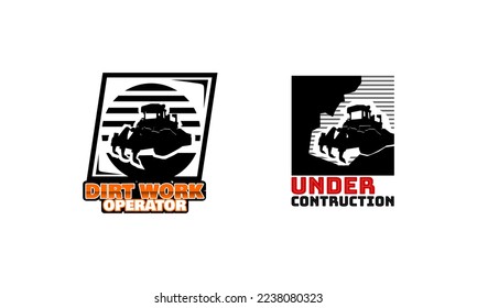Construction Vehicle logo designs vector, Grader Logo