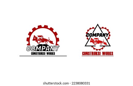 Construction Vehicle logo designs vector, Loader Vehicle logo