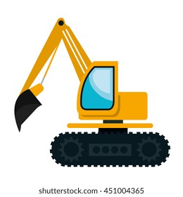 Construction vehicle machinary isolate flat icon, vector illustration.