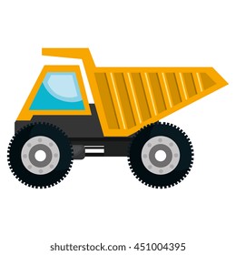 Construction vehicle machinary isolate flat icon, vector illustration.