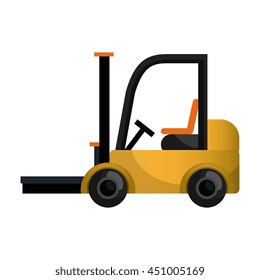 Construction vehicle machinary isolate flat icon, vector illustration.