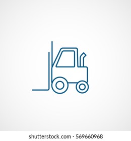 Construction Vehicle Mini Loader Blue Line Icon On White Background