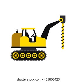 Construction vehicle/ transportation icon in flat style