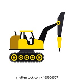 Construction vehicle/ transportation icon in flat style