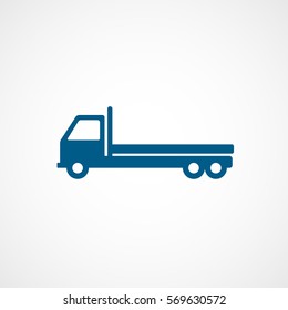 Construction Vehicle Truck Blue Flat Icon On White Background