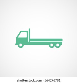 Construction Vehicle Truck Green Flat Icon On White Background