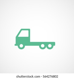 Construction Vehicle Truck Green Flat Icon On White Background