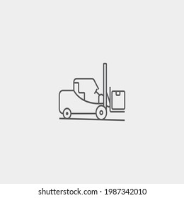 Construction vehicle vector icon illustration sign