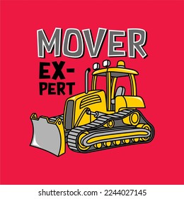 construction vehicle vector. Illustration with yellow cars truck, bulldozer and concrete mixer. Kids cars for design of children's rooms, clothing, textiles. Vector