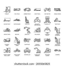 Construction Vehicle  side view , Thin Line and Pixel Perfect Icons