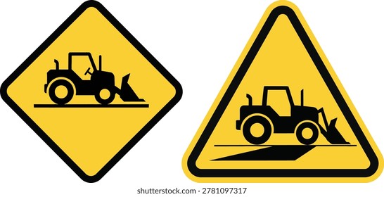 Construction vehicle warning signs loader icon