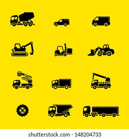 Construction Vehicles Icon Set