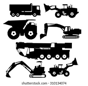 Construction Vehicles Silhouette