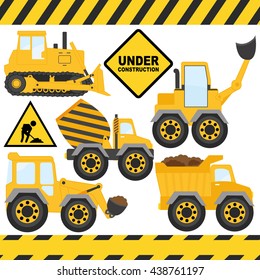 Construction Vehicles / Trucks vector illustration