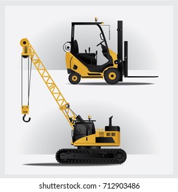 Construction Vehicles Vector Illustration