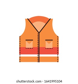 construction vest accesory isolated detailed style vector illustration design