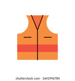 construction vest accesory isolated flat style vector illustration design