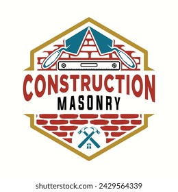 diseño vintage del logotipo del vector de la construcción
