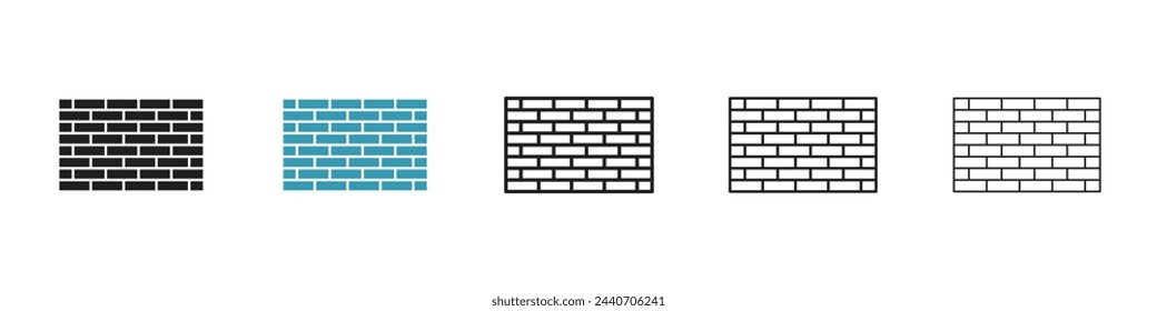 In: Construction Wall and Mauerwerk Icons. Ziegelbau und Infrastruktursymbole