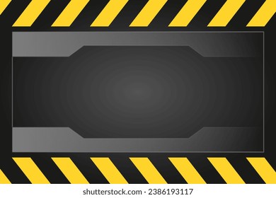 construction warning metal black background