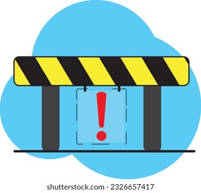 construction warning sign, business concepts for the construction sector, shown in flat vector design.

