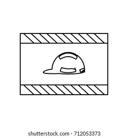 construction warning sign  businessman vector illustration