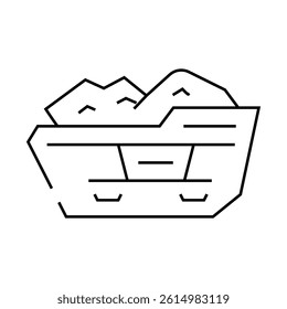 construction waste container line icon vector. construction waste container sign. isolated contour symbol black illustration