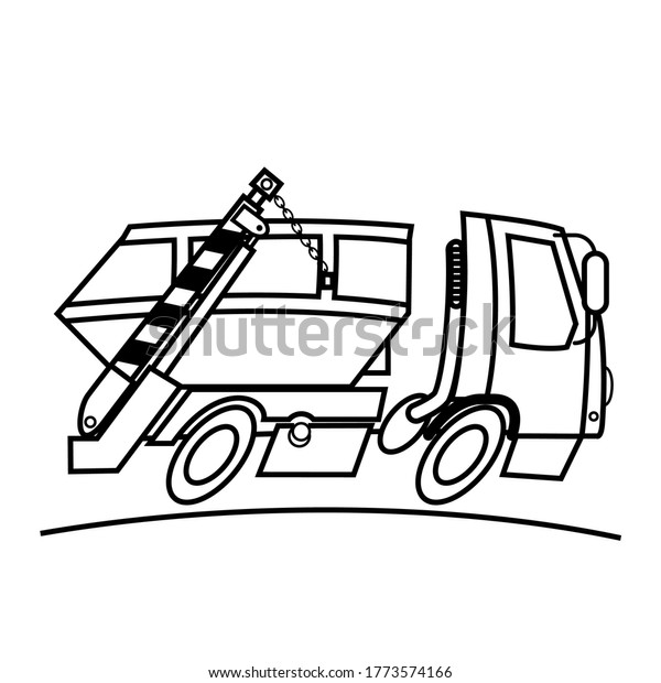 Construction waste\
removal. Rent and sale of trash containers. Rent and sale of\
garbage bins. Vector scalable\
drawing.