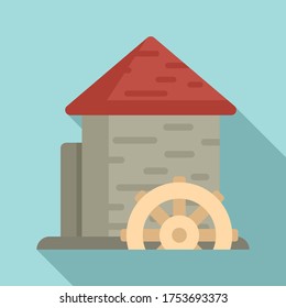 Construction water mill icon. Flat illustration of construction water mill vector icon for web design