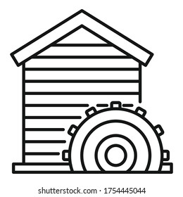 Construction water mill icon. Outline construction water mill vector icon for web design isolated on white background
