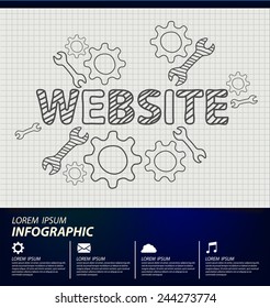 construction website vector Illustration