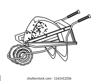 construction wheelbarrow icon