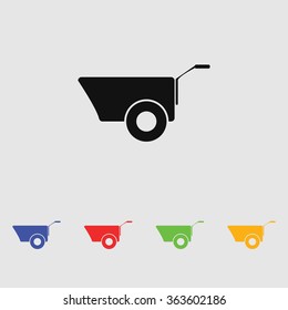 Construction wheelbarrow icon