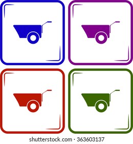 Construction wheelbarrow icon