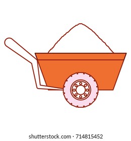 construction wheelbarrow icon 