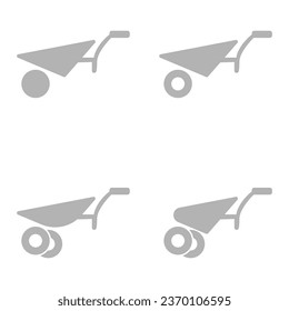 construction wheelbarrow icon on a white background, vector illustration