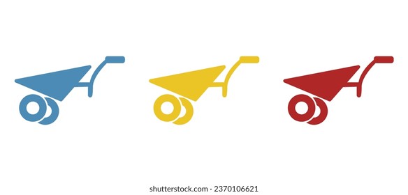 construction wheelbarrow icon on a white background, vector illustration