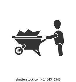 Construction wheelbarrow icon. vector graphics, website sign 

