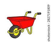 Construction Wheelbarrow Tool Vector Illustration.