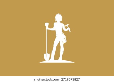 Mujeres de la construcción con el Vector del martillo