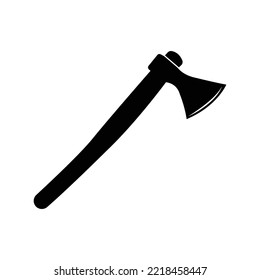 Icono del hacha de corte de madera de construcción | Ilustración del vector negro |