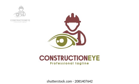 Construction work eye logo design. vector