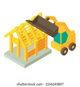 Construction work icon. Isometric illustration of construction work vector icon for web