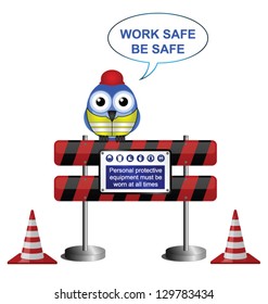 Construction work safe message isolated on white background