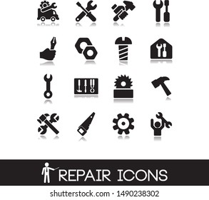  Construction and work tools icons.