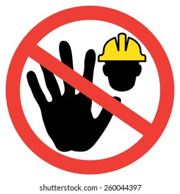 CONSTRUCTION WORKER - ACCESS DENIED SIGN VECTOR 