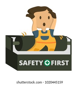 Construction worker, Accident working, safety first, health and safety, vector